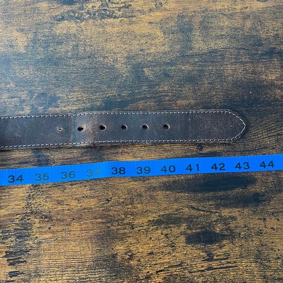 Carhartt Men's Brown Leather Belt Gold Buckle Hardward Utility Workwear Outdoors - Picture 4 of 4